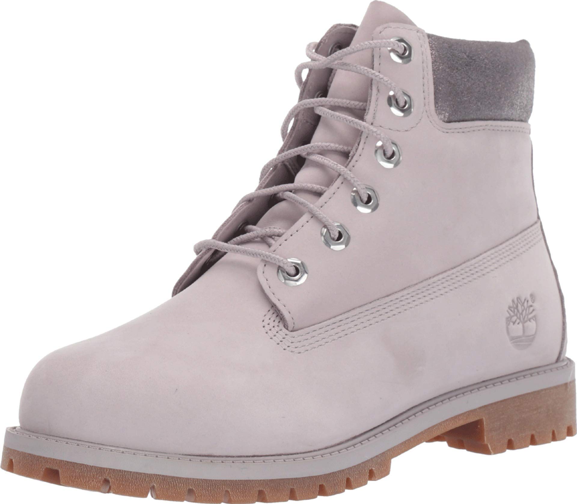 Timberland Kids Girl's 6" Premium Waterproof Boot (Big Kid) Light Grey Nubuck 3.5 Big Kid M