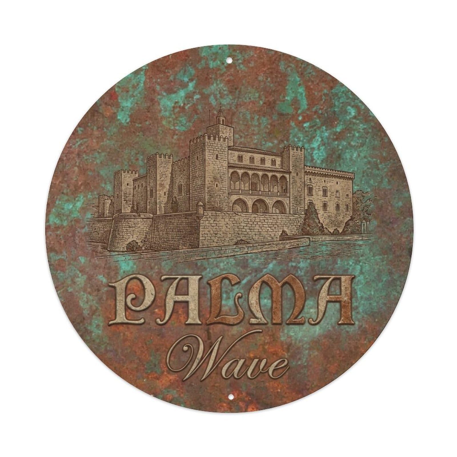 Tgrcjimh Style Metal Tin Sign Vintage Travel Palma Spain Landmark