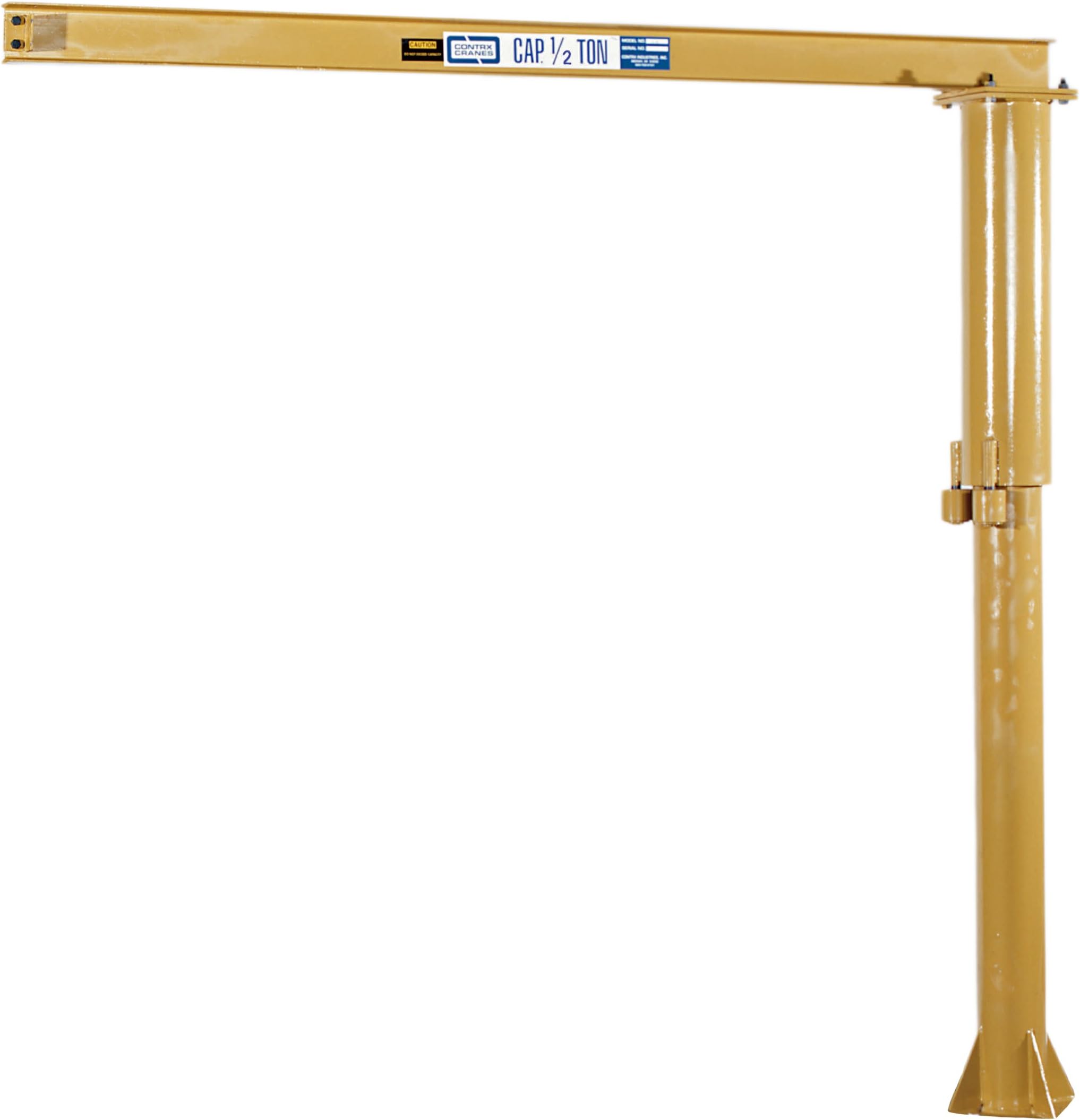 Contrx Cranes B Series Medium Duty Floor Mounted Jib Crane, 1/2 Ton Capacity, 175-1/2" Length x 26" Width x 152" Height