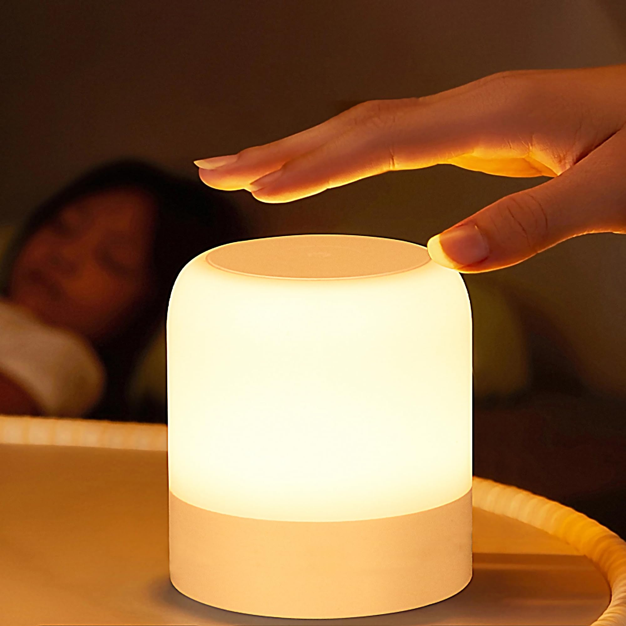 Portable Baby Night Light 3 Colours Egg Light for Nursery Rechargeable Night Light for Kids Small Cordless Table