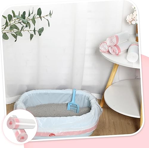 Miniatura 7 de Sabary 30 forros grandes para cajas de arena para gatos con cordón, bolsas de basura resistentes para gatos y gatos, bolsas de basura gruesas para