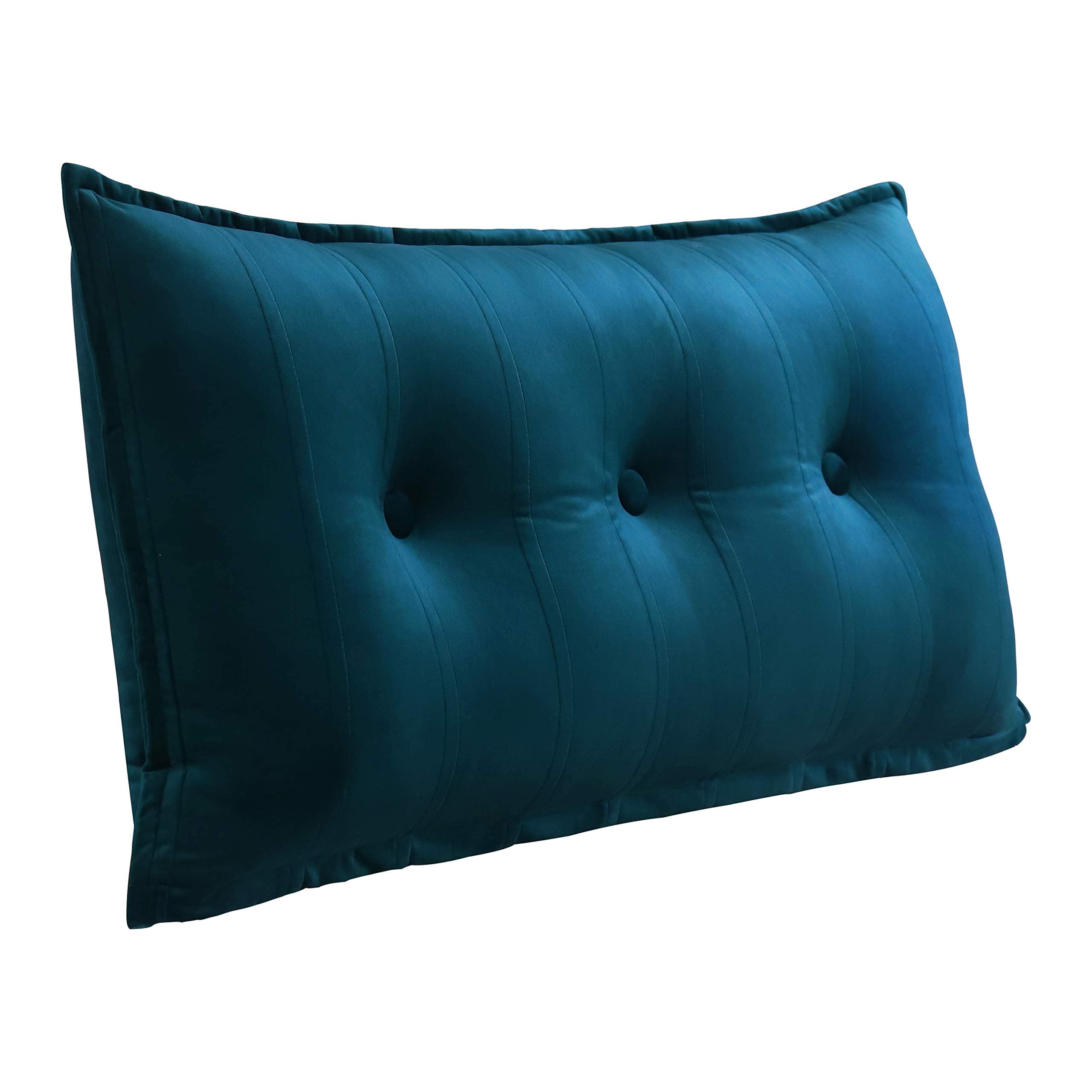 WOWMAX Headboard Pillow Twin XL Dorm Bolster Reading Pillow for Bed, Blue