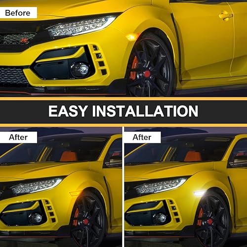 Miniatura 3 de Luces LED de posición laterales compatibles con Civic 2016 2017 2018 2019 2020 2021 y 10 generación y tipo R + luces de posición (lente transparente