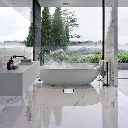 Miniatura 6 de EMBATHER - Drenaje de ducha lineal de 24 pulgadas con cubierta reversible 2 en 1, rejilla de inserción de azulejos, certificado CUPC, drenaje de