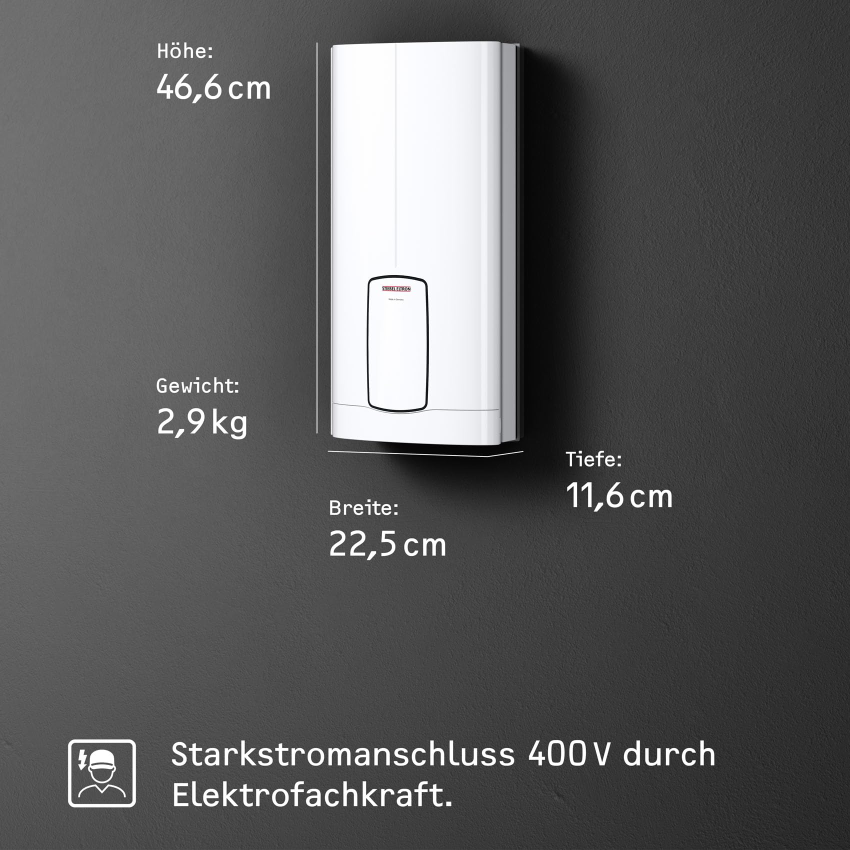 STIEBEL ELTRON Neueste Generation Elektronischer Durchlauferhitzer HDB-E 18/21/24 Trend, energiesparend dank 2i-Technologie, Wunschtemperatur einstellbar, 204209