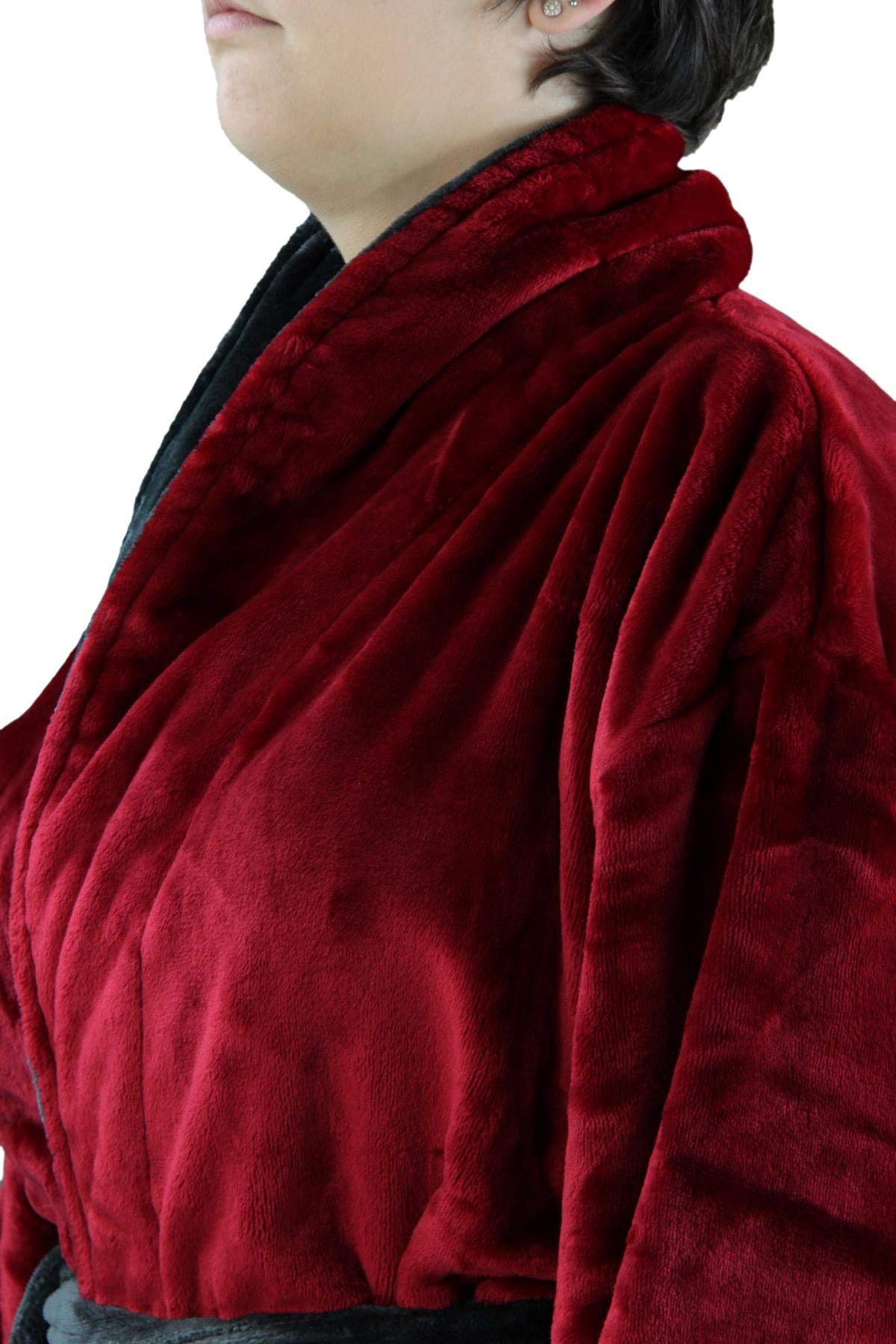 Gözze - Accappatoio Unisex con Con Collo a Scialle, Sensazione di Seta, 100% Microfibra, 330 g/m², Taglia, 100% Microfibra, L - Rosso