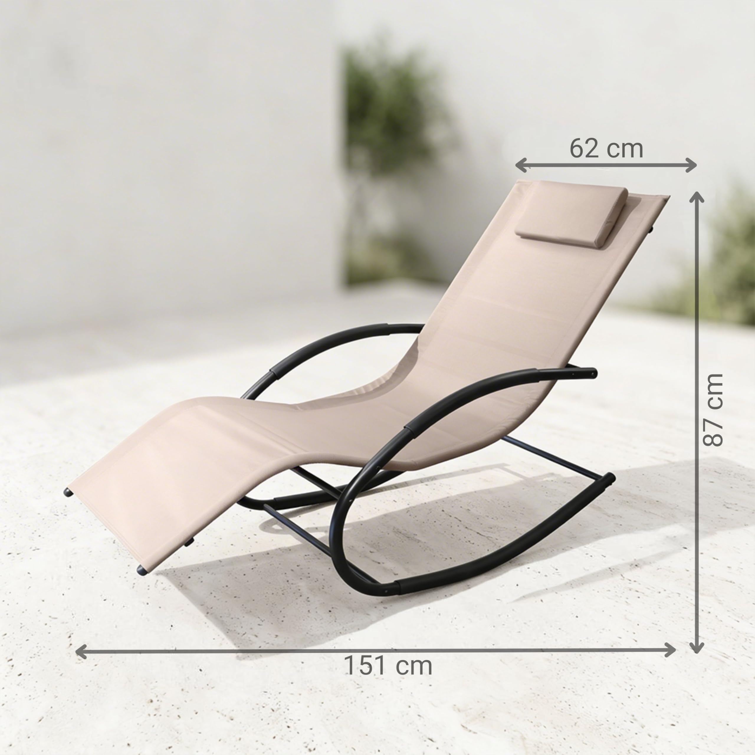 novaterra® Premium Sonnenliege Beige – modernes Design, hohe Qualität Wetterfeste Gartenliege für Outdoor & Pool | Ergonomische Relaxliege, stabil & langlebig