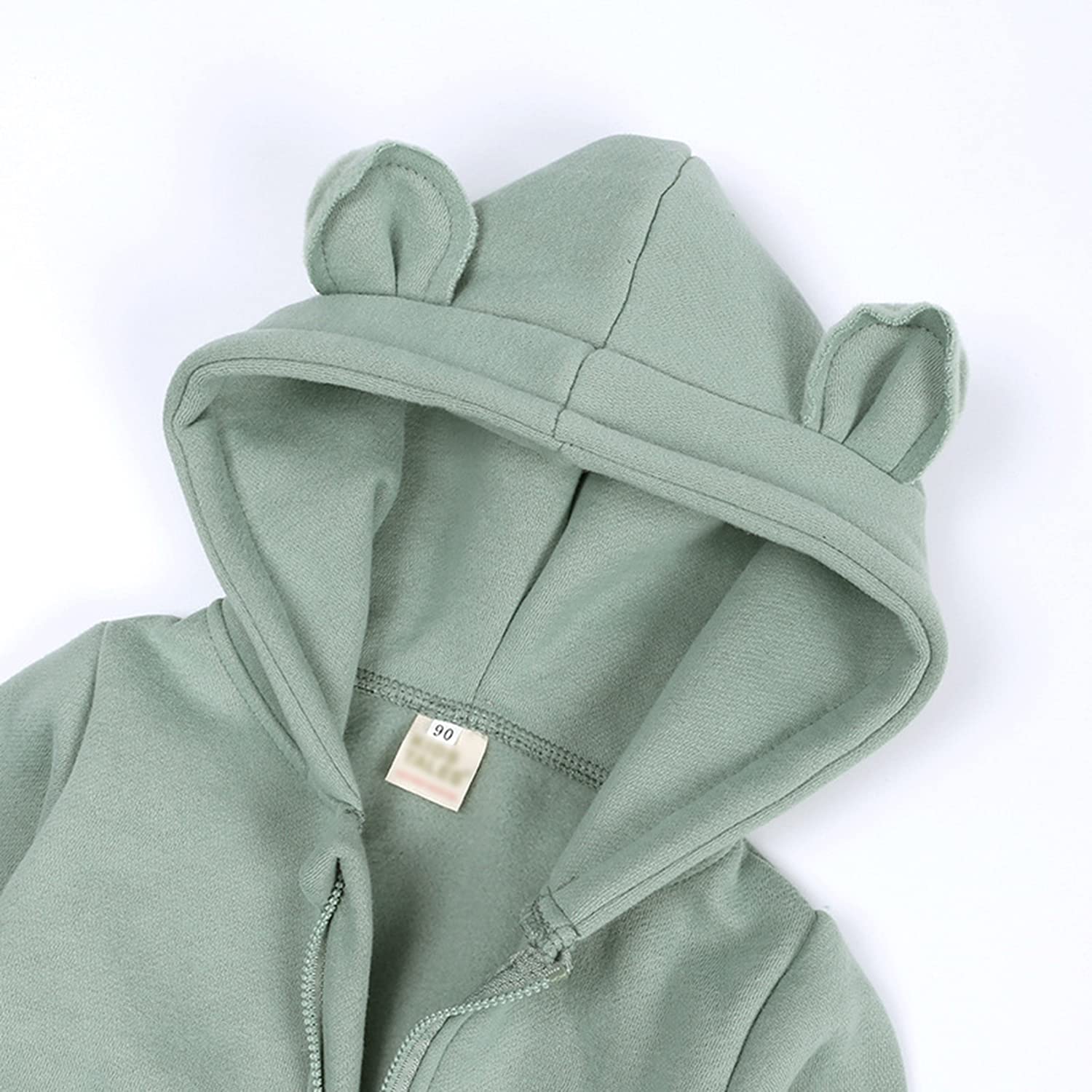 Neugeborenes Baby Junge Mädchen Kleidung Säugling Hoodie Strampler Langarm Solid Farbe Ein Stück Jumpsuit Bodysuit Outfit