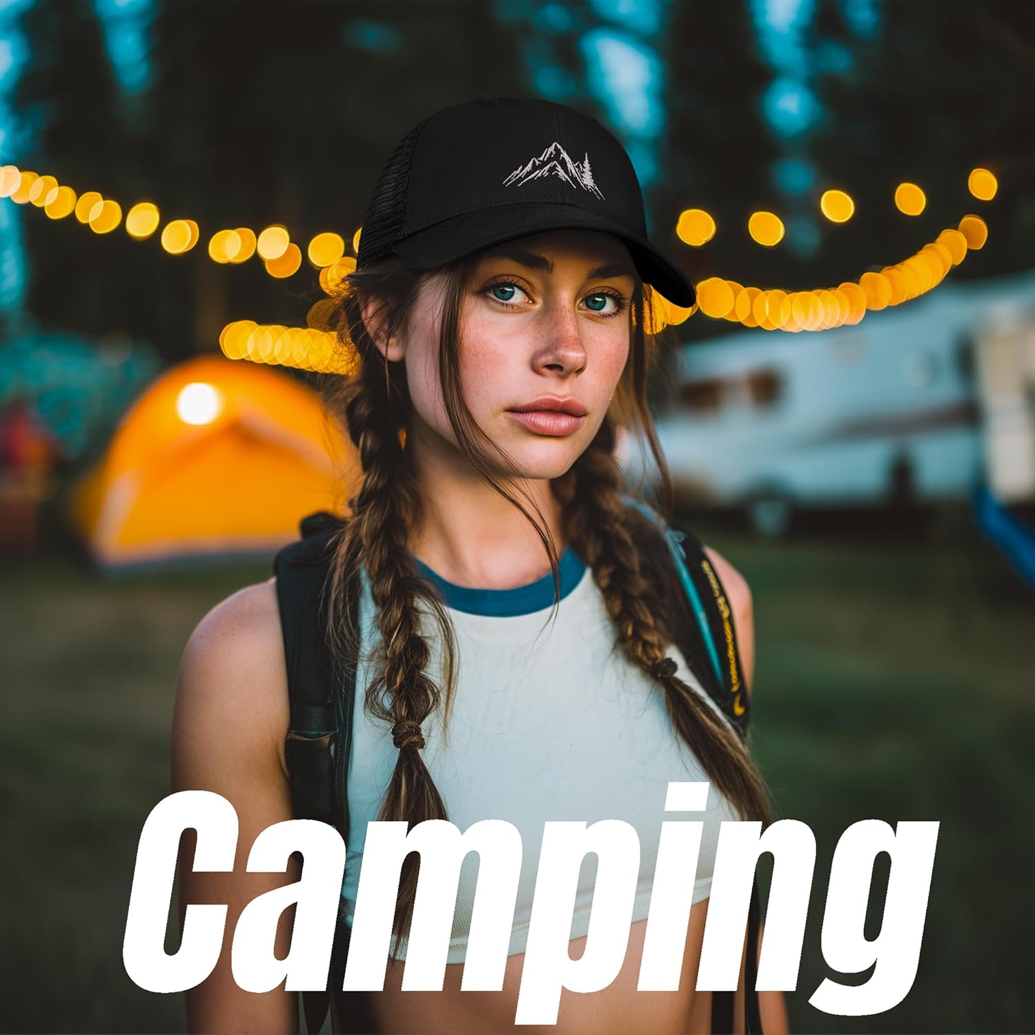 Mountain & Tree Outdoor Trucker Hat for Men Women, Embroidery Gift Baseball Cap for Hiking & Camping - Image 5