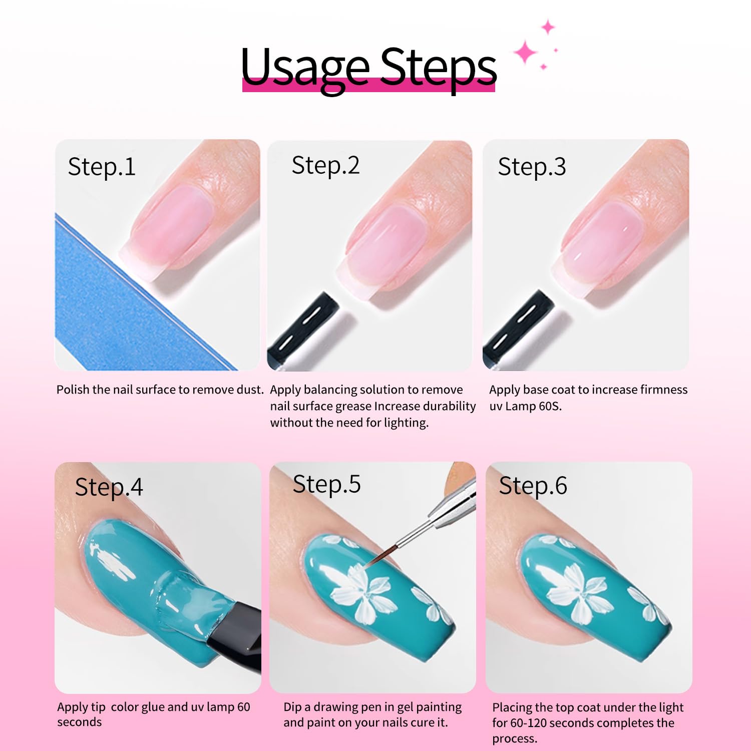 Nail Painting Gel Polish Kit – Pure Color Soak Off Gel per nail art, fai da te e salone, set di pittura per manicure durevole con colori chiari (36)