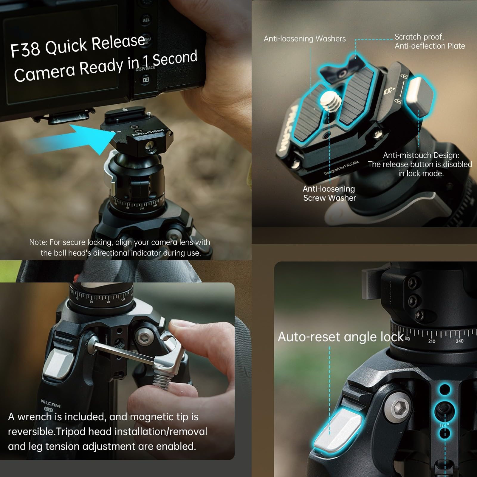 Amazon.com: FALCAM TreeRoot Lite F38 Quick Lock Carbon Fiber