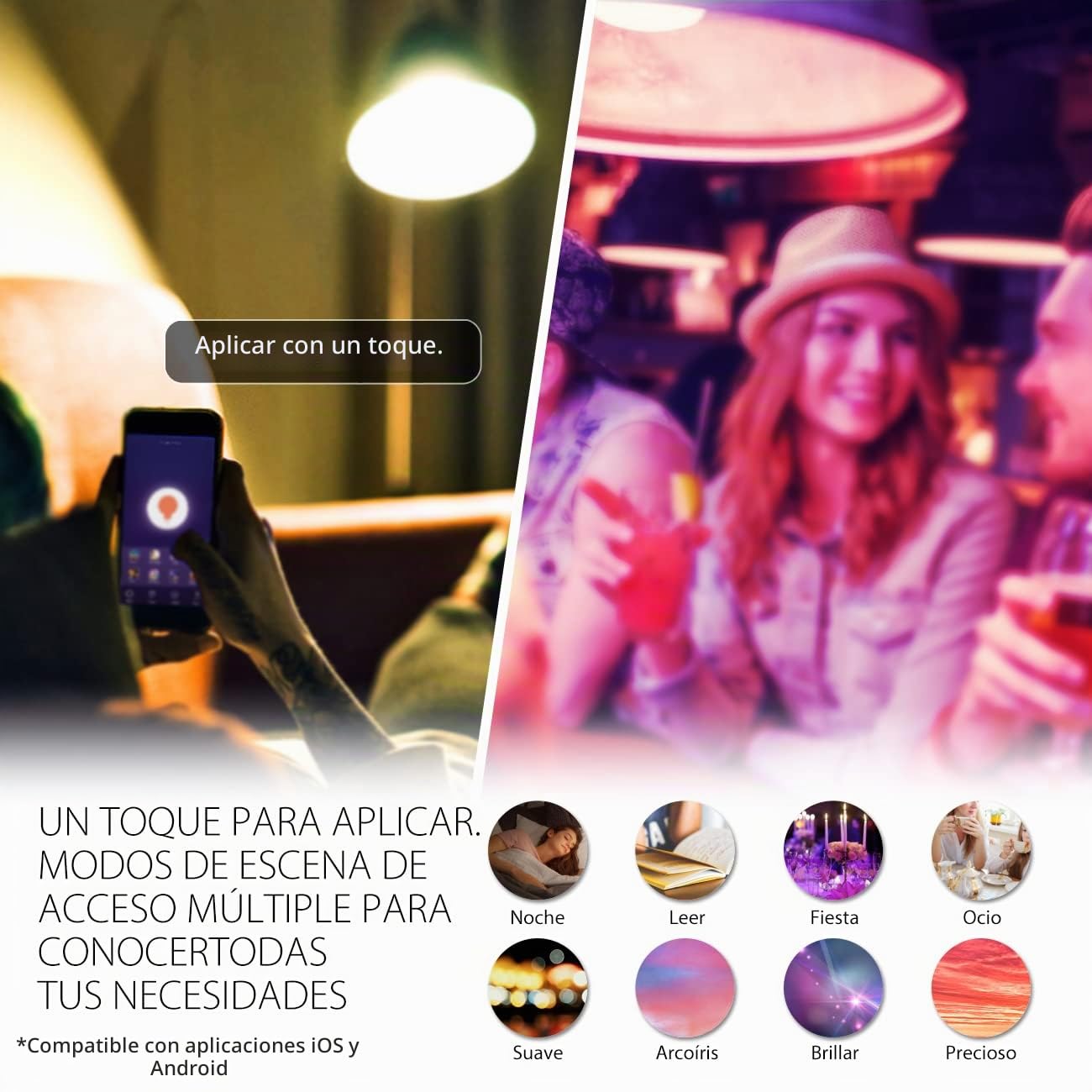 LVWIT Bombillas Inteligente E14, Compatible con Alexa, Google Home Assistant y Smart Life/Tuya App, Bombilla Wi-Fi Golf 5W 470 Lm, Lámpara Regulable LED P45 equivalente a 40W - 6 Unidades.