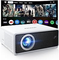 GooDee Mini Smart Projector: Netflix/YouTube Ready, WiFi 6 Bluetooth 5.4, Short Throw Full HD 1080P, Electric Focus for Indoor Outdoor Camping