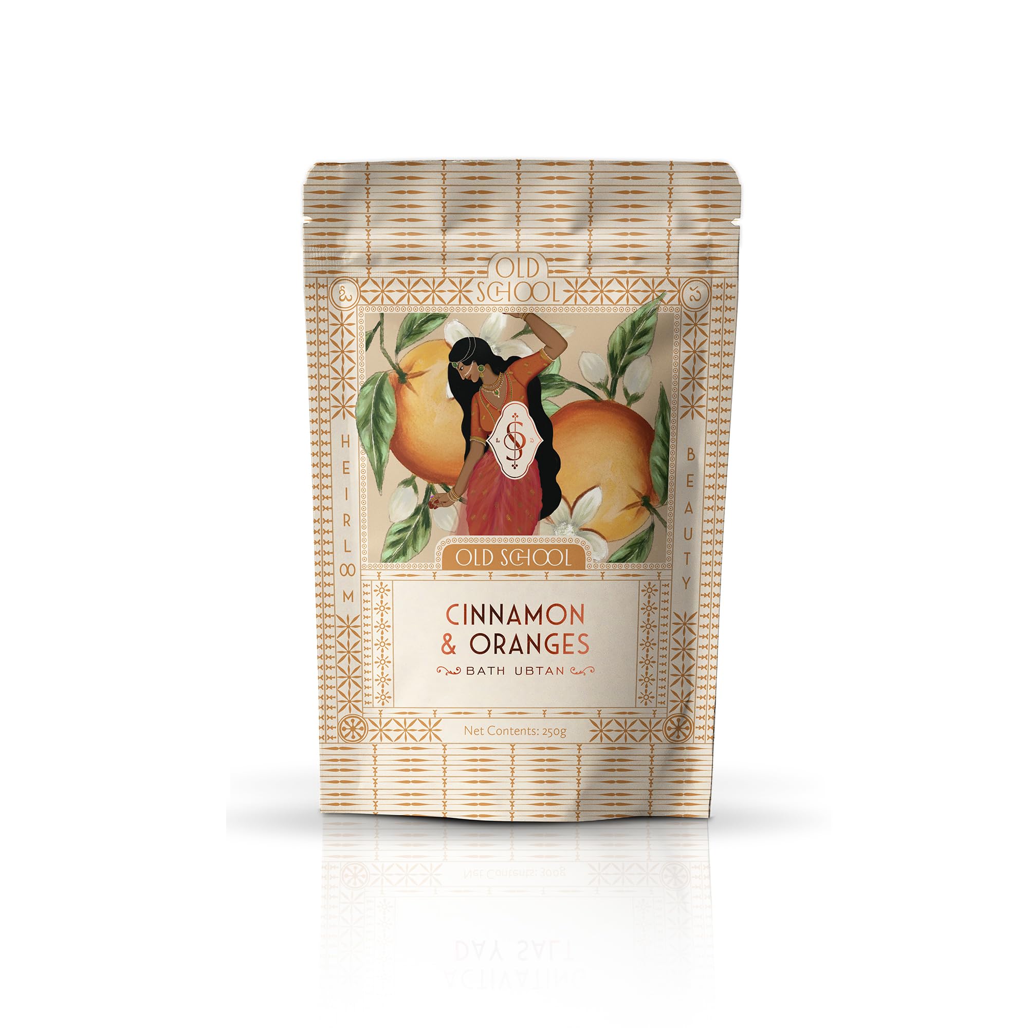 Old School Rituals Cinnamon & Oranges Bath Ubtan | Exfoliating & Acne-Fighting Body Wash Powder | Rich in Vitamin C for a Natural Glow | Vegan | Blend with Rice & Dal Powders | 250g