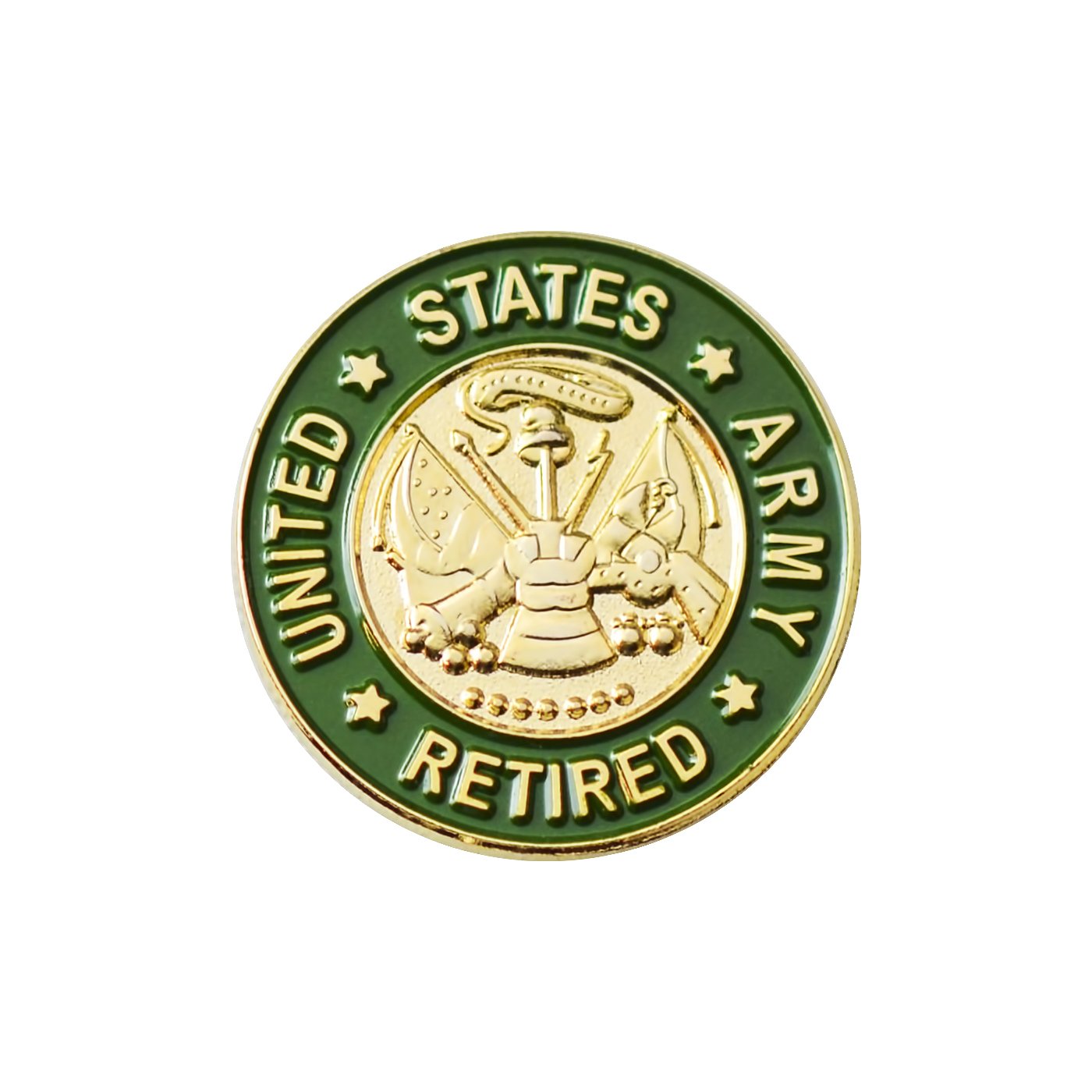US Army Retired Veteran Enamel Lapel Pin 1