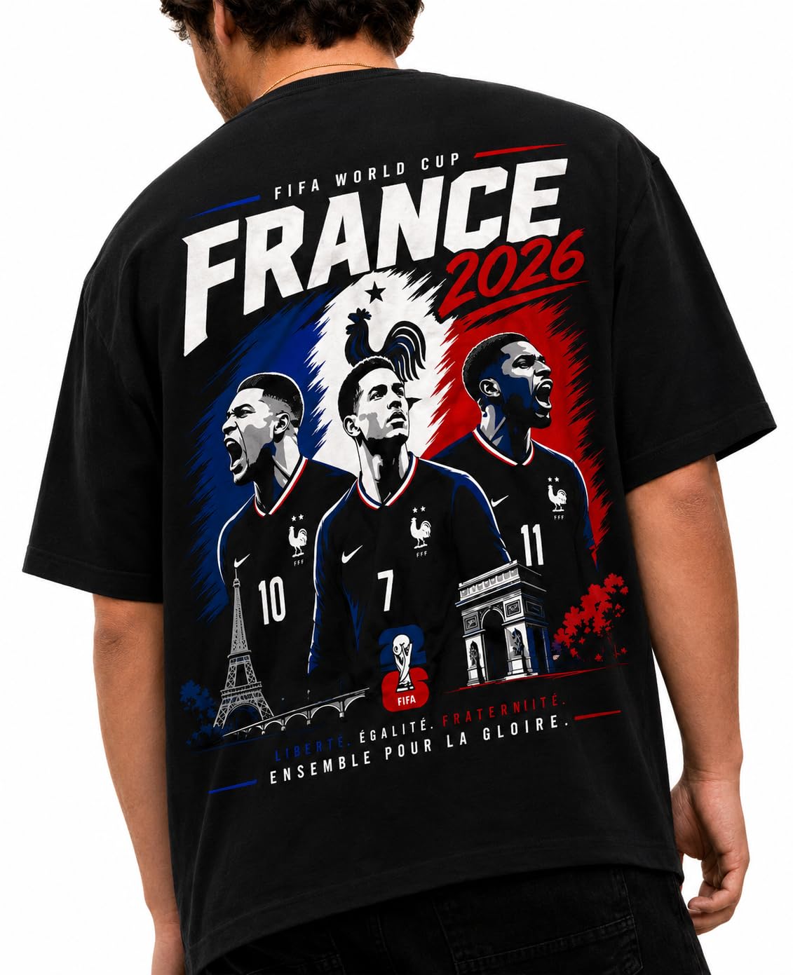 France FIFA World Cup 2026 Black Oversized T-Shirt-picture-58