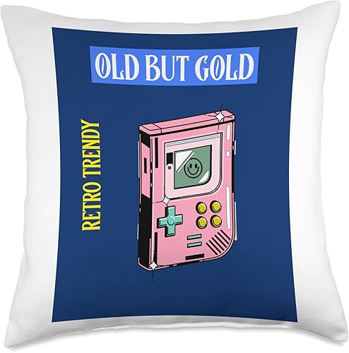 Old But Gold Gameboy Design Retro Trendy Vintage Draft Throw Pillow
