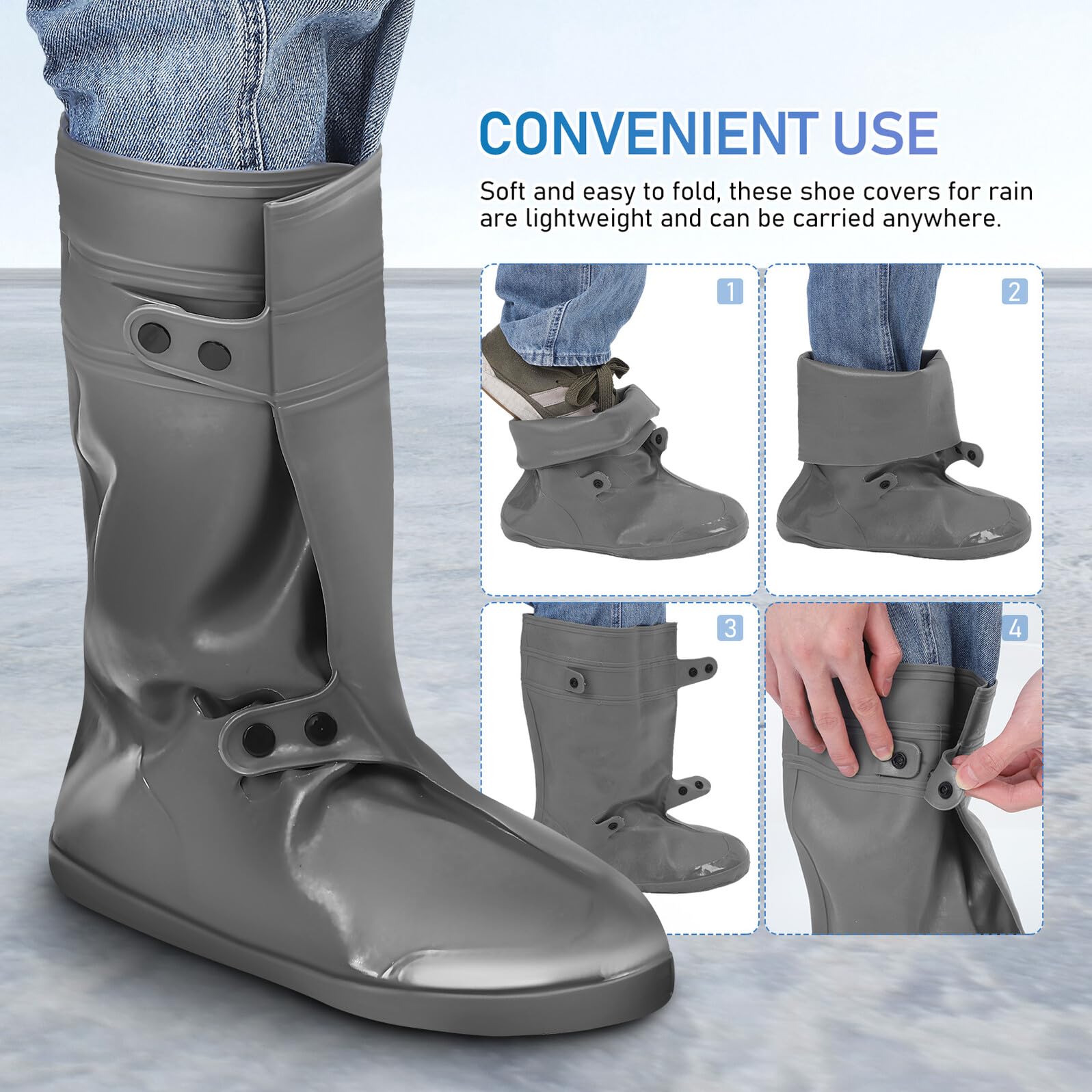 Yardwe rutschfeste PVC Schuhüberzüge Größe L 38 39 mit Verstärktem Verschleißschutz Wiederverwendbare Überschuhe für Outdoor Reisen und Arbeit