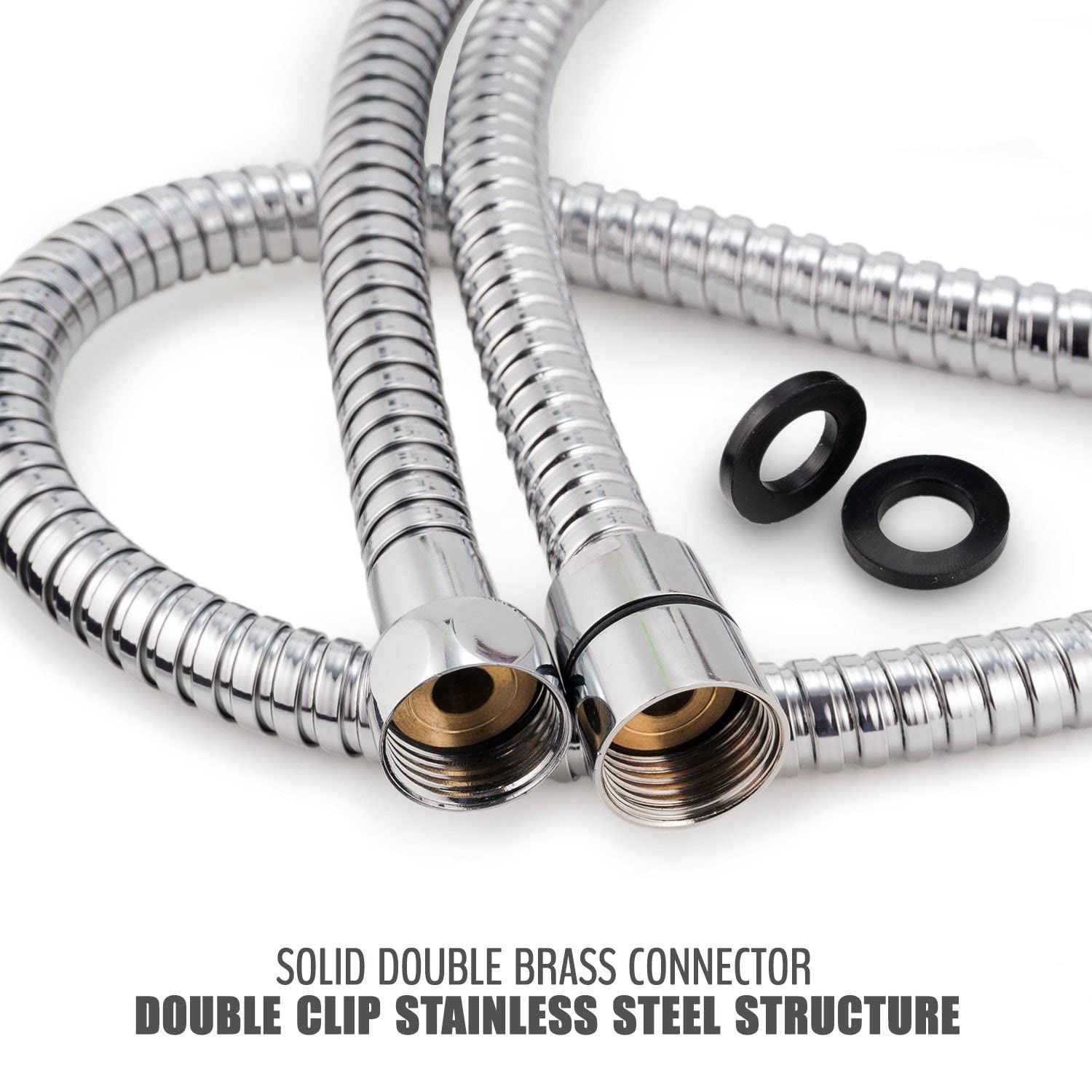 Aquieen Stainless Steel 304 Shower Hose (Grade SS AISI-304) Anti-Corrosion & Anti Explosion Shower Tube, Silver (1 Meter) 3