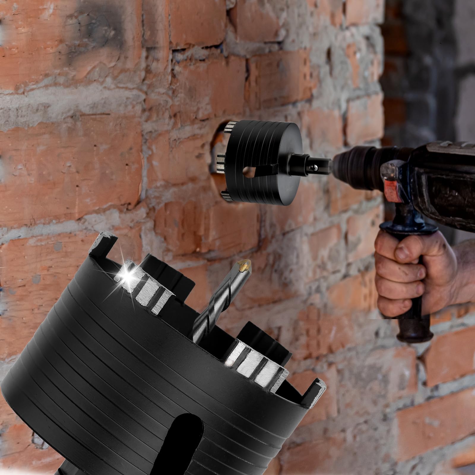 Couronne de forage 100 mm avec support M16, adaptateur SDS Plus 110 mm pour maçonnerie, grès calcaire, brique, pierre, put