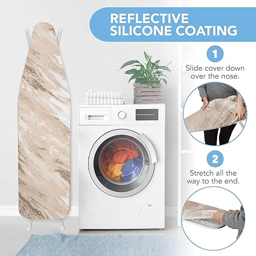 Miniatura 2 de HOLDN' STORAGE Funda para tabla de planchar, recubierta de silicona, resistente a la quemadura, acolchado de 15 x 54 pulgadas con correas de gancho