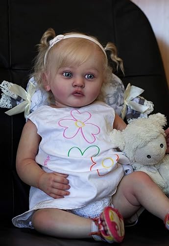 Miniatura 3 de RXDOLL Muñecas Reborn Baby de 24 pulgadas, muñeca Rebron de aspecto real, linda muñeca realista, cuerpo suave, de silicona ponderada, juguetes para