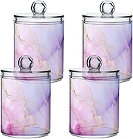 Vista 21 de Dragonfly Flowers 21214450 - Dispensador de soporte Qtip con tapas, contenedores de almacenamiento de plástico, organizador de recipientes de baño