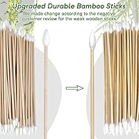 Vista 6 de Eyxformula 200 hisopos de algodón de limpieza de pistola de 6 pulgadas con puntas de doble punta, palos de bambú fuertes, hisopos de algodón largos