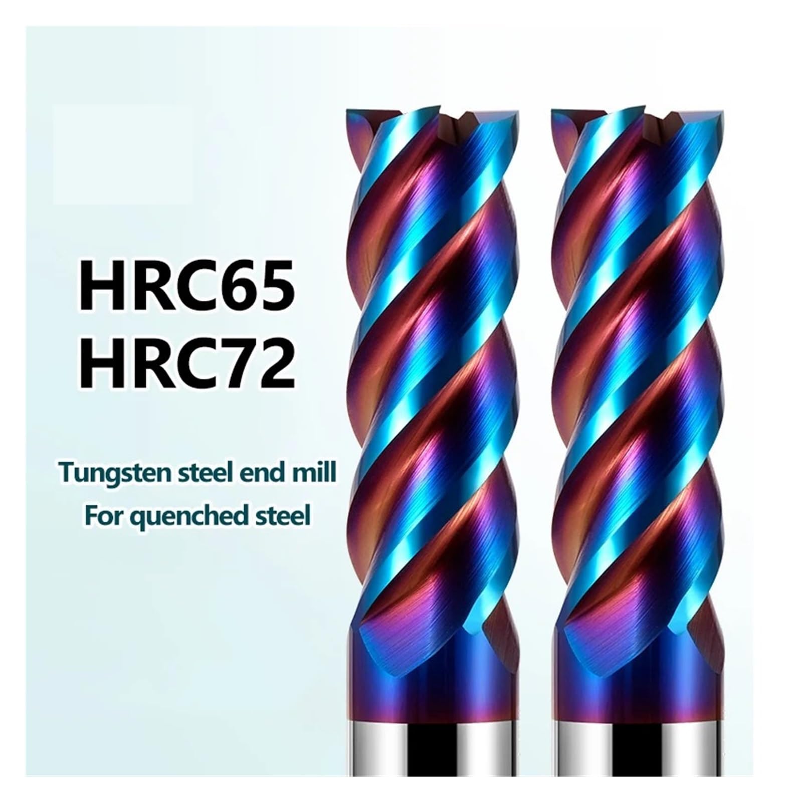 Fresa De Carburo 10 Uds., 4 Flautas HRC65 HRC72, Revestimiento Aleación Tungsteno 1-20mm(8x24x8x60 HRC72)