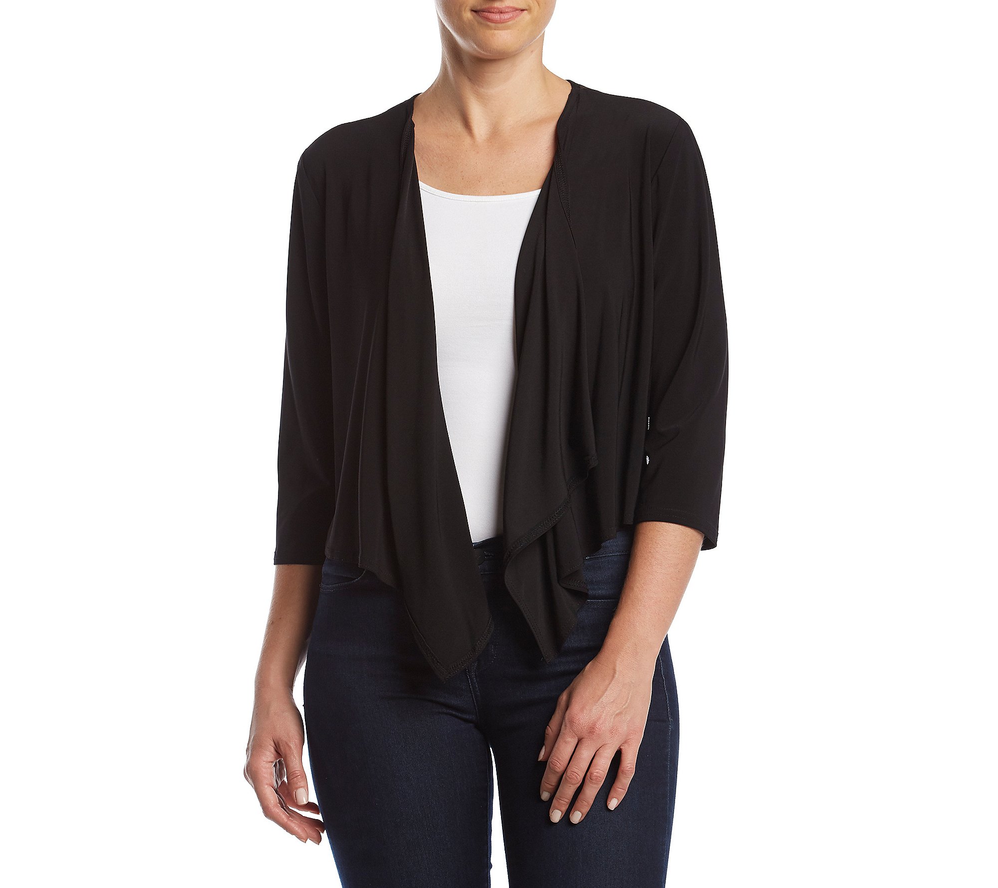 Womens One Piece Solid Jersey Jacket With In Missy Wide