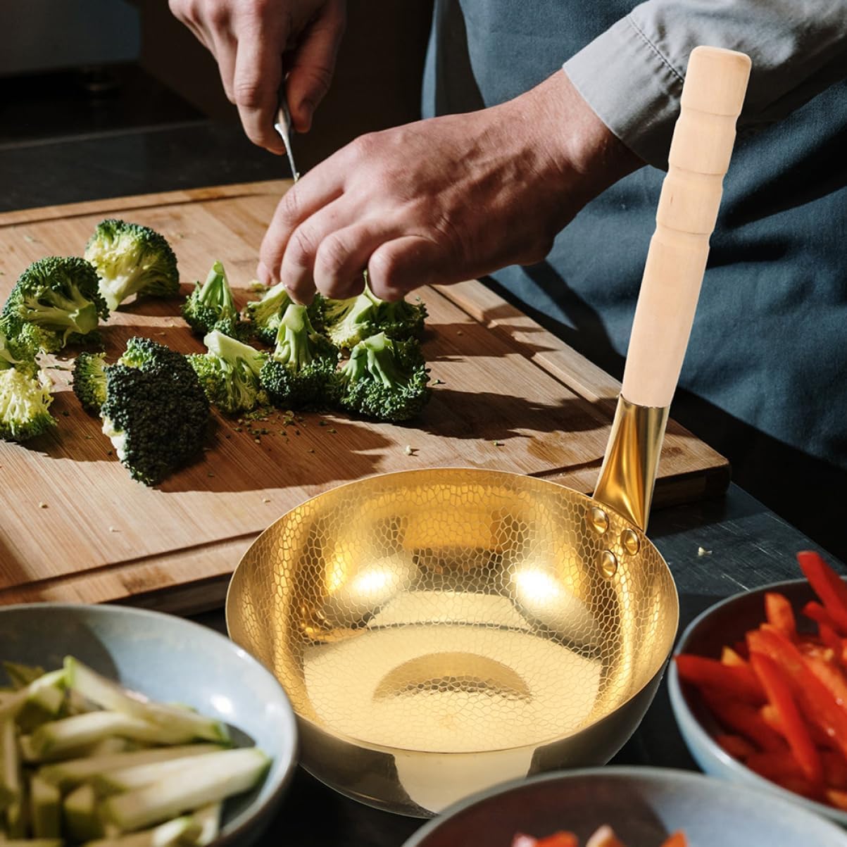 Garneck Induction-compatible Cooking Pot Hammered Rice Noodle Pot Non-toxic Sauce Pan for Soups and Noodles