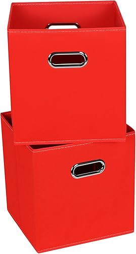 Contenedores de almacenamiento de 11 pulgadas, cubos de tela negra con asa, canasta plegable para armario o caja de almacenamiento plegable, 11 x 11