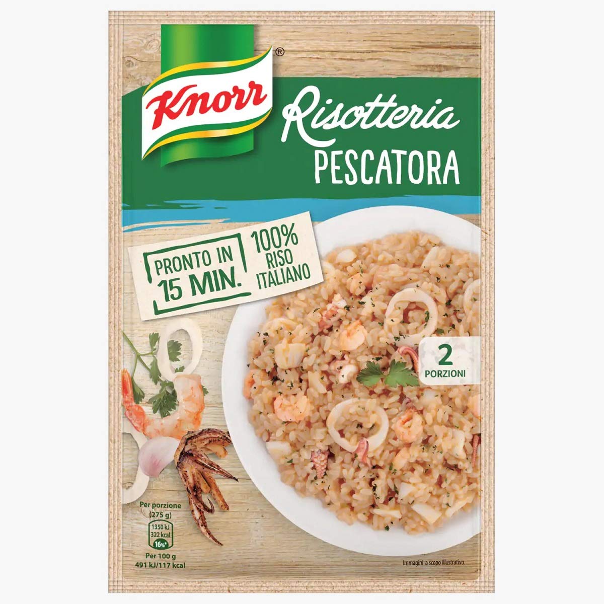 15x Knorr alla Pescatora Meeresfrüchte Risotto 175g 100% italienisch Fertiggerichte Reisgerichte
