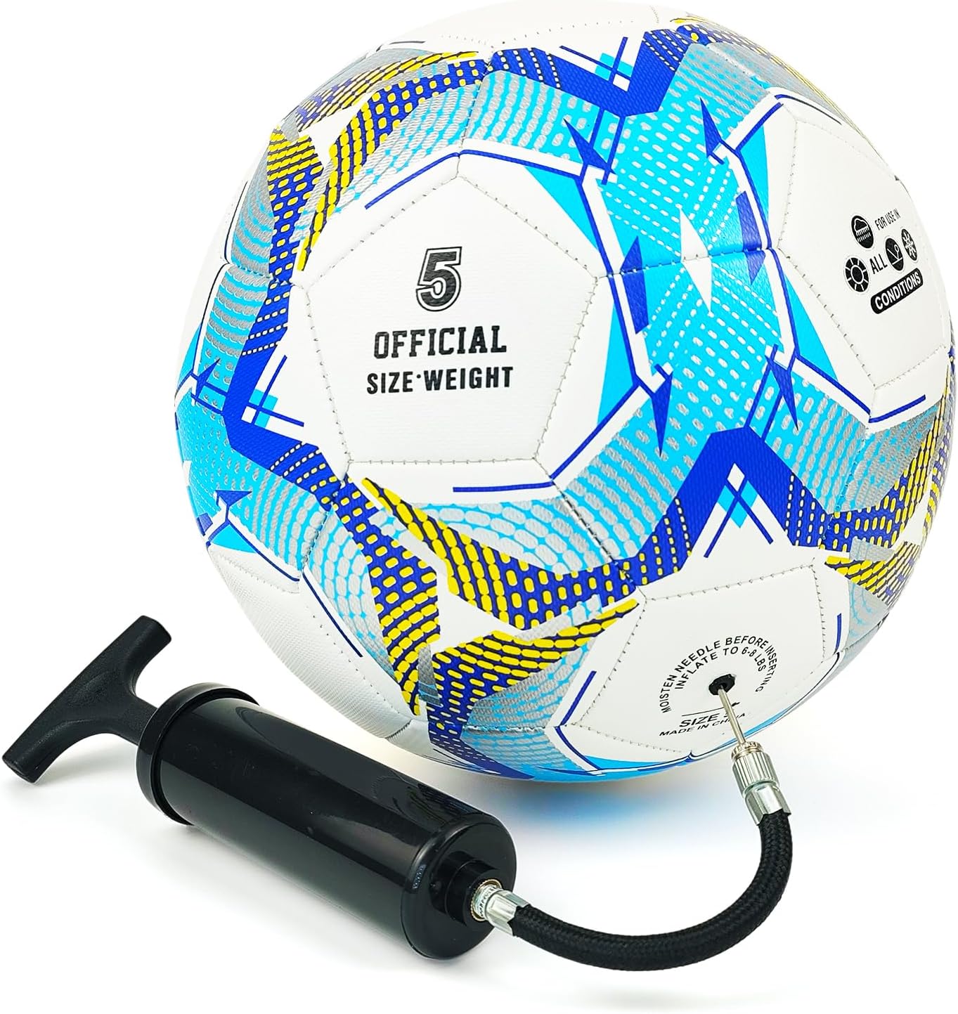 Soccer Balls Size 3-5 for Youth and Adults, All-Weather Training Ball