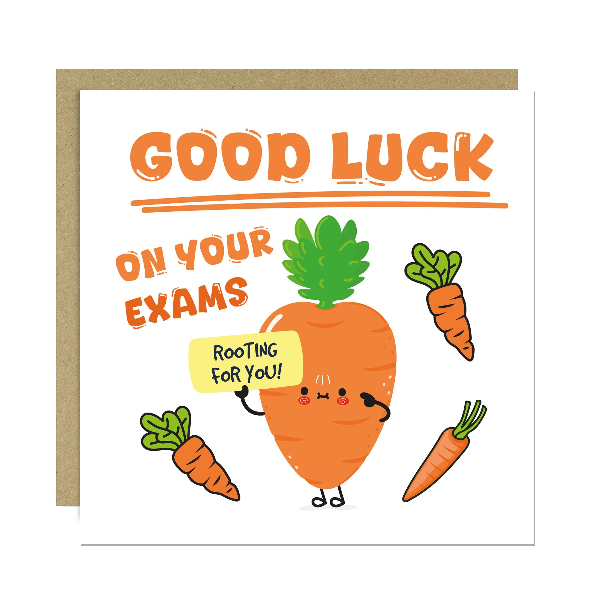 RED OCEAN Good Luck In Your Exams A Levels GCSEs Card For Granddaughter Son Daughter Grandson Friend With Kraft Envelope Encouragement Exam Success Greeting Card For Good Luck