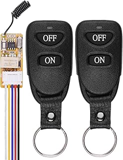 DC 3.5V 5V 9V 12V Mini Relay Wireless Remote Control Switch for LED Lamp 433 MHZ Micro Receiver with Box and Black Transmitter (Color : 1 Receiver 2 Remote, Size : 315MHZ)