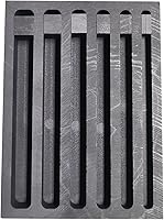OTOOLWORLD Graphite Ingot Mold for Gold Silver Melting - Long Strip 6 Cavities 110x80x15mm Crucible