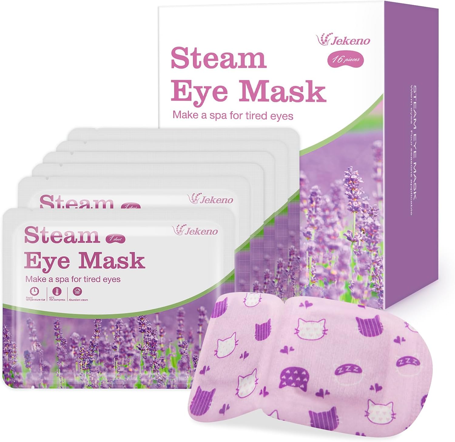 Jekeno Steam Eye Mask, 16 Packs Eye Masks for Dry Eyes Dark Circles and Puffiness, 40-60 Minutes Self Heated Steam Warm Eye Mask, Christmas Spa Gifts for Women Jekeno Steam Eye Mask, 16 Packs Eye Masks for Dry Eyes Dark Circles and Puffiness, 40-60 Minutes Self Heated Steam Warm Eye Mask, Christmas Spa Gifts for Women