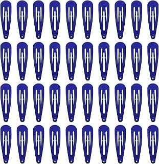 40 pinzas de metal coloridas para el pelo de 5 cm para mujer, accesorios (azul rey)