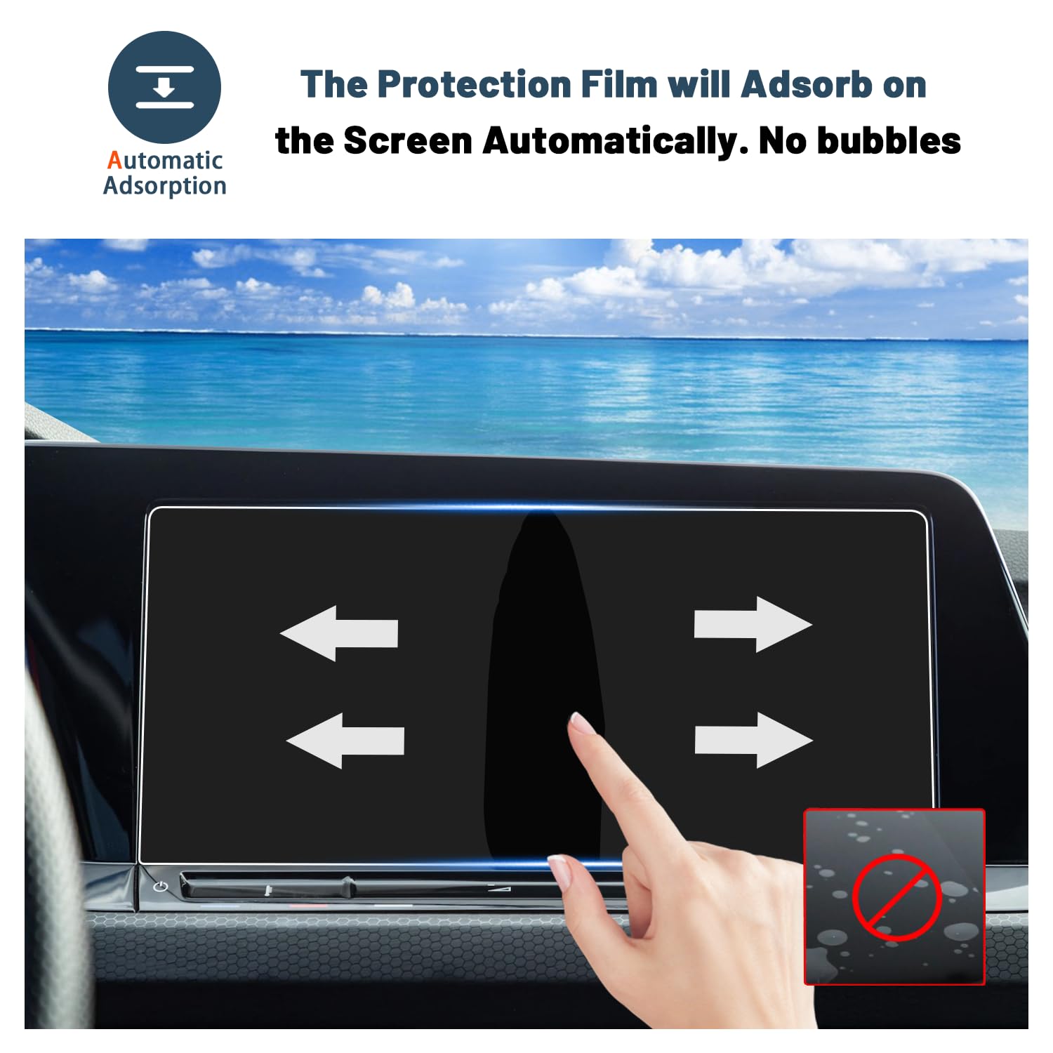 Screen Protector for VW MK8 GTI 10-inch Radio Touchscreen 2020-2025 Volkswagen GTI Accessories 9HD Clarity Tempered Glass Compatible with 2020 2021 2022 2023 2024 2025 VW Volkswagen GTI - 3