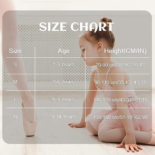 Miniatura 7 de Mallas de ballet para niñas pequeñas, mallas atléticas suaves y elásticas para niñas