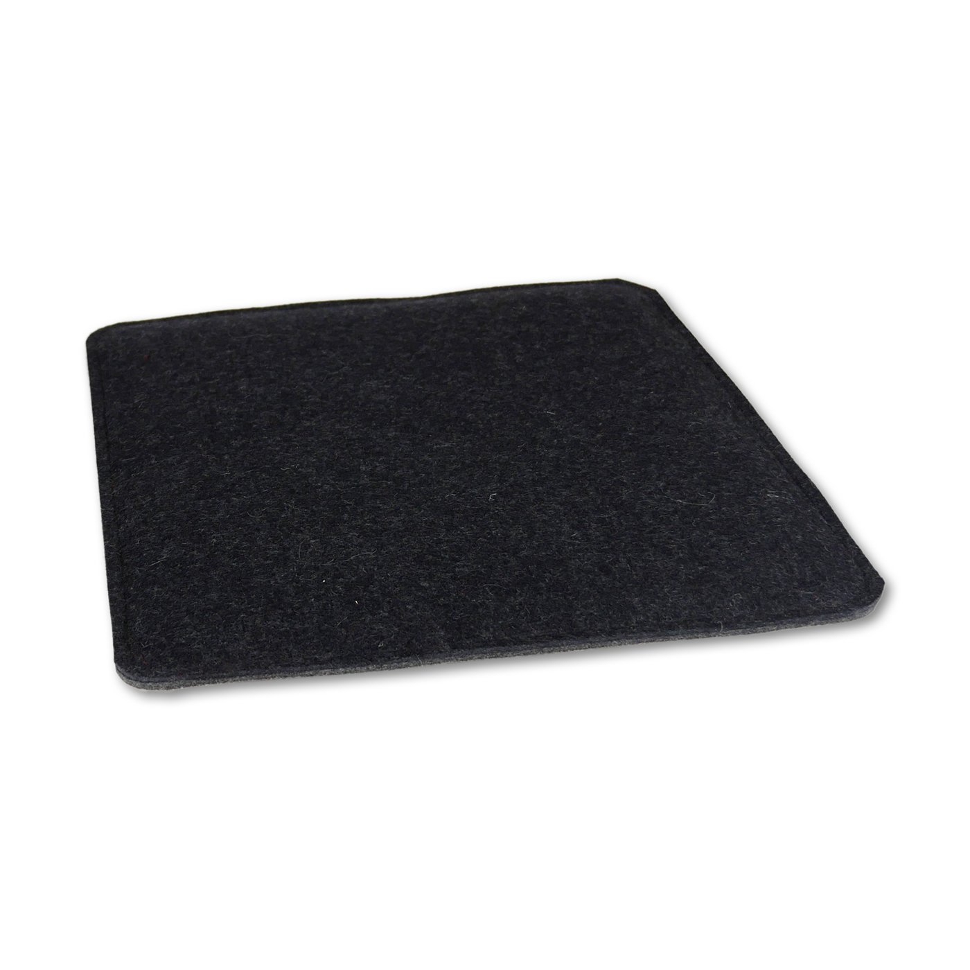 Coussin de siège en feutre 100% laine rectangulaire bicolore 35 cm anthracite graphite
