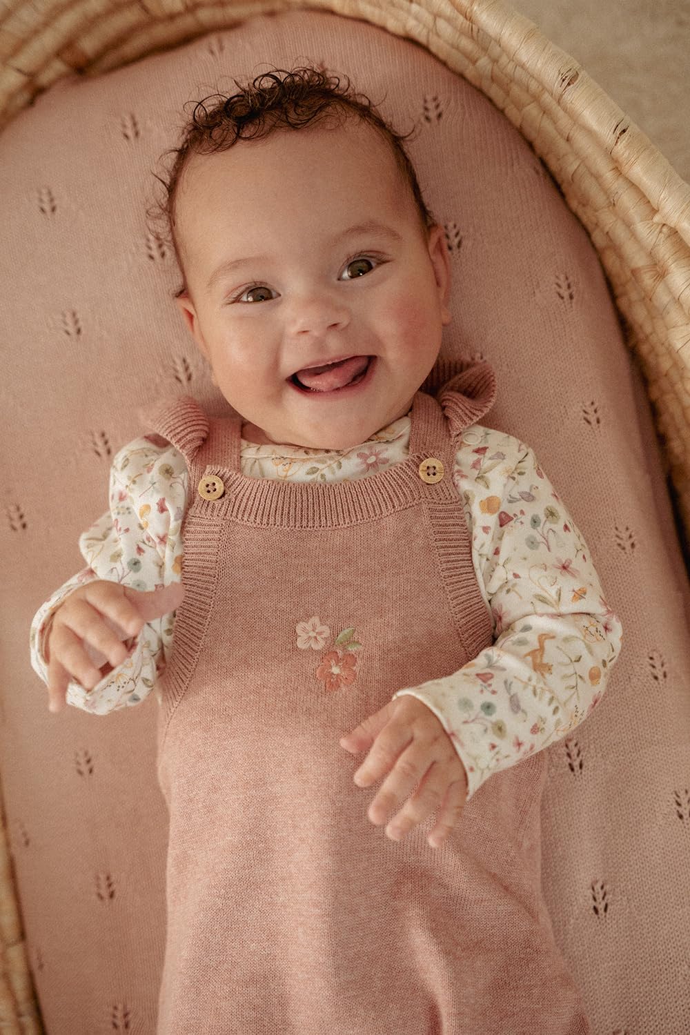 Little Dutch CL25224017 Latzhose gestrickt Fairy Pink - Fairy Garden (Gr. 74)