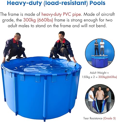 Miniatura 5 de Patio trasero redondo Albercas para adultosPiscina de plástico azul - Diámetro 32.8 ft, 29.5 ft, 26.2 ft, 23.0 ft, 19.7 ft, 16.4 ft, 13.1 ft, 9.8