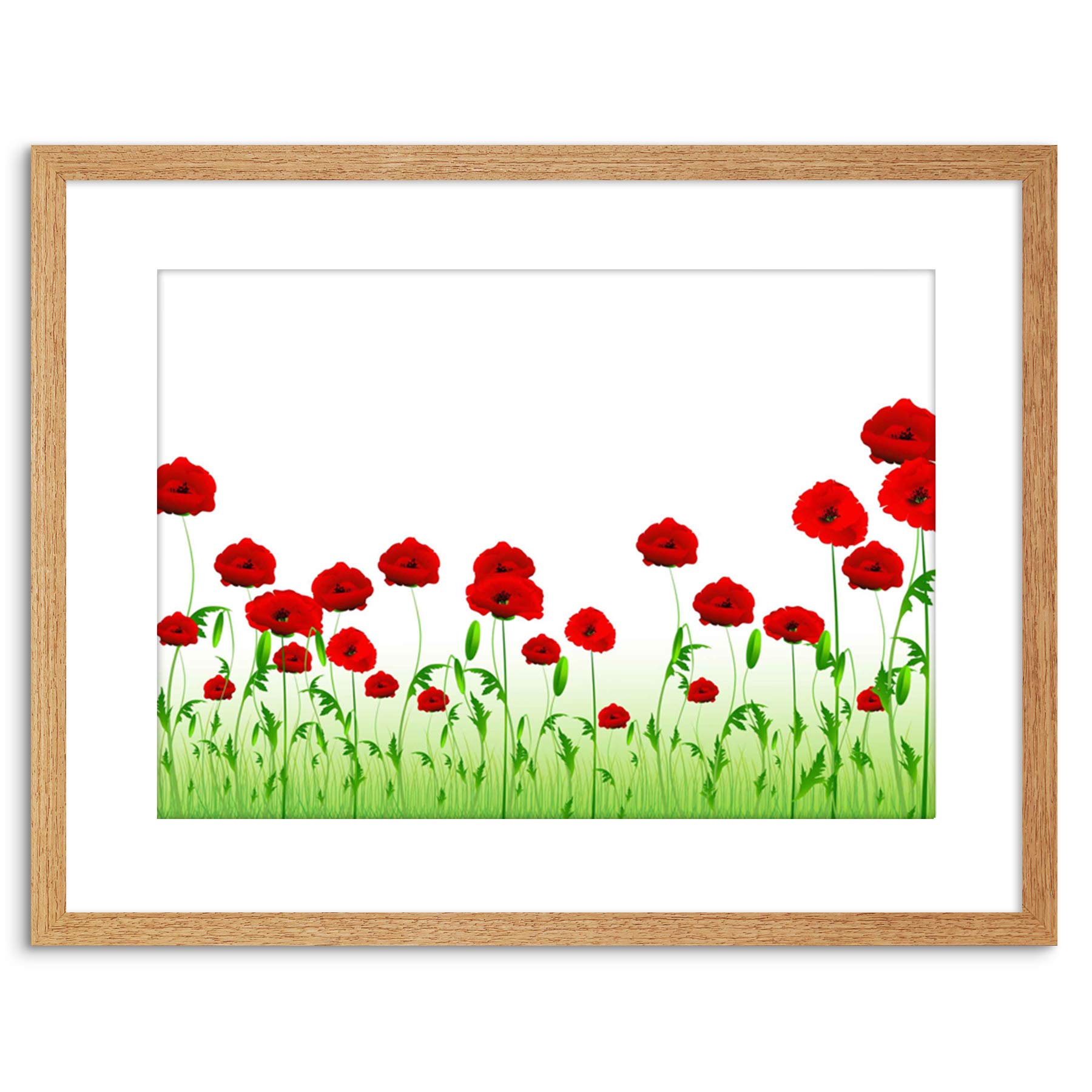 Wee Blue Coo PAINTING ILLUSTRATION POPPY FIELD FLOWERS RED FRAMED PRINT F97X4765