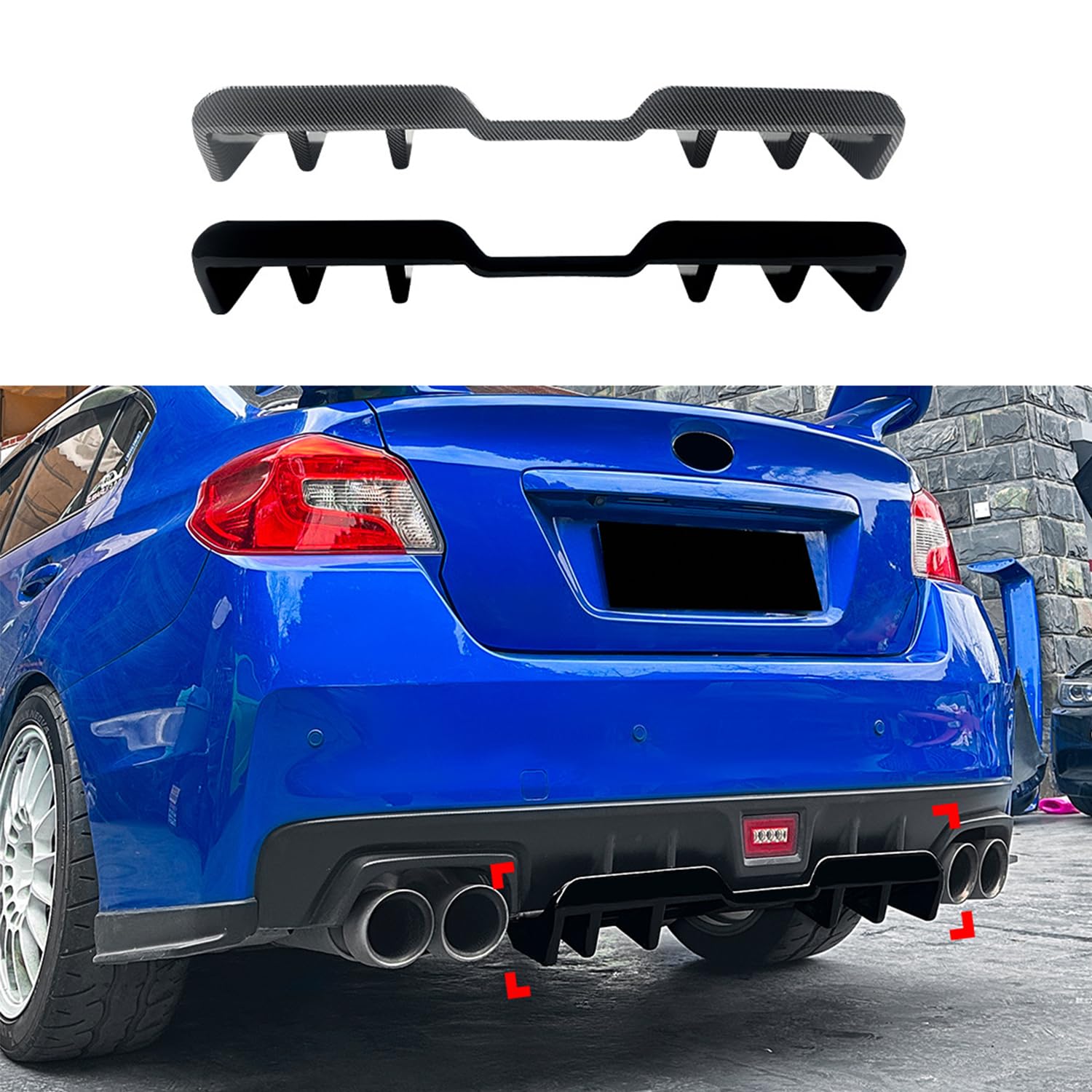 スバル　sti リア　スポイラー　ディフューザー Amazon | skkyoro 光沢ブラック リアバンパー リップ