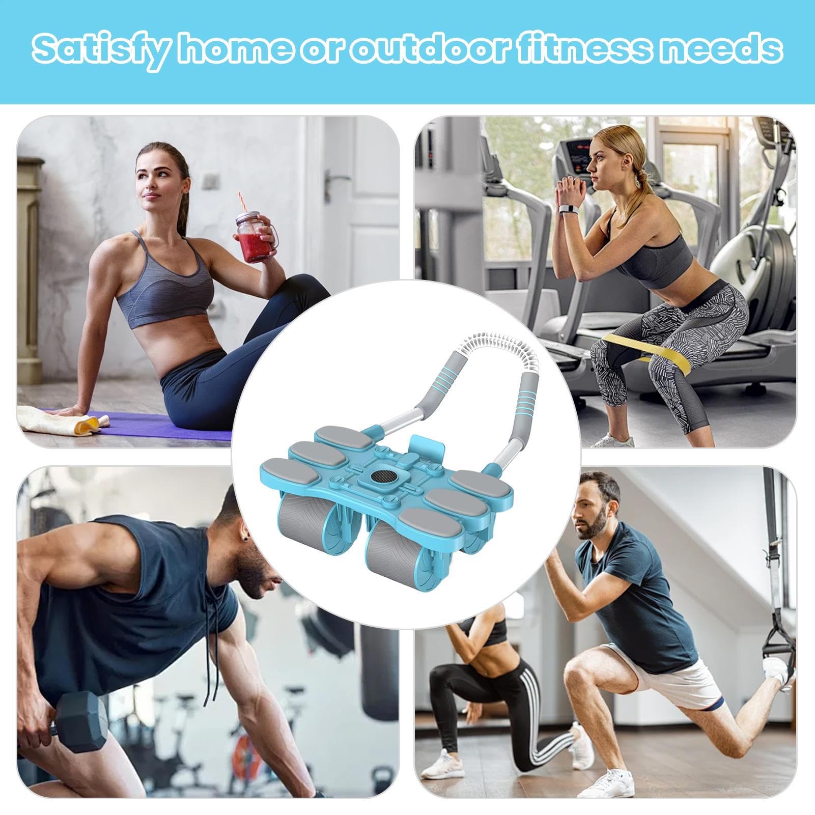 Ab Roller Wheel - 12,6-calowy trener Auto Rebound Core dla sportowców, antypoślizgowy uchwyt siłowy ze stabilnym podparciem, narzędzie do treningu fitness dla nastolatków dorosłych kobiet mężczyzn