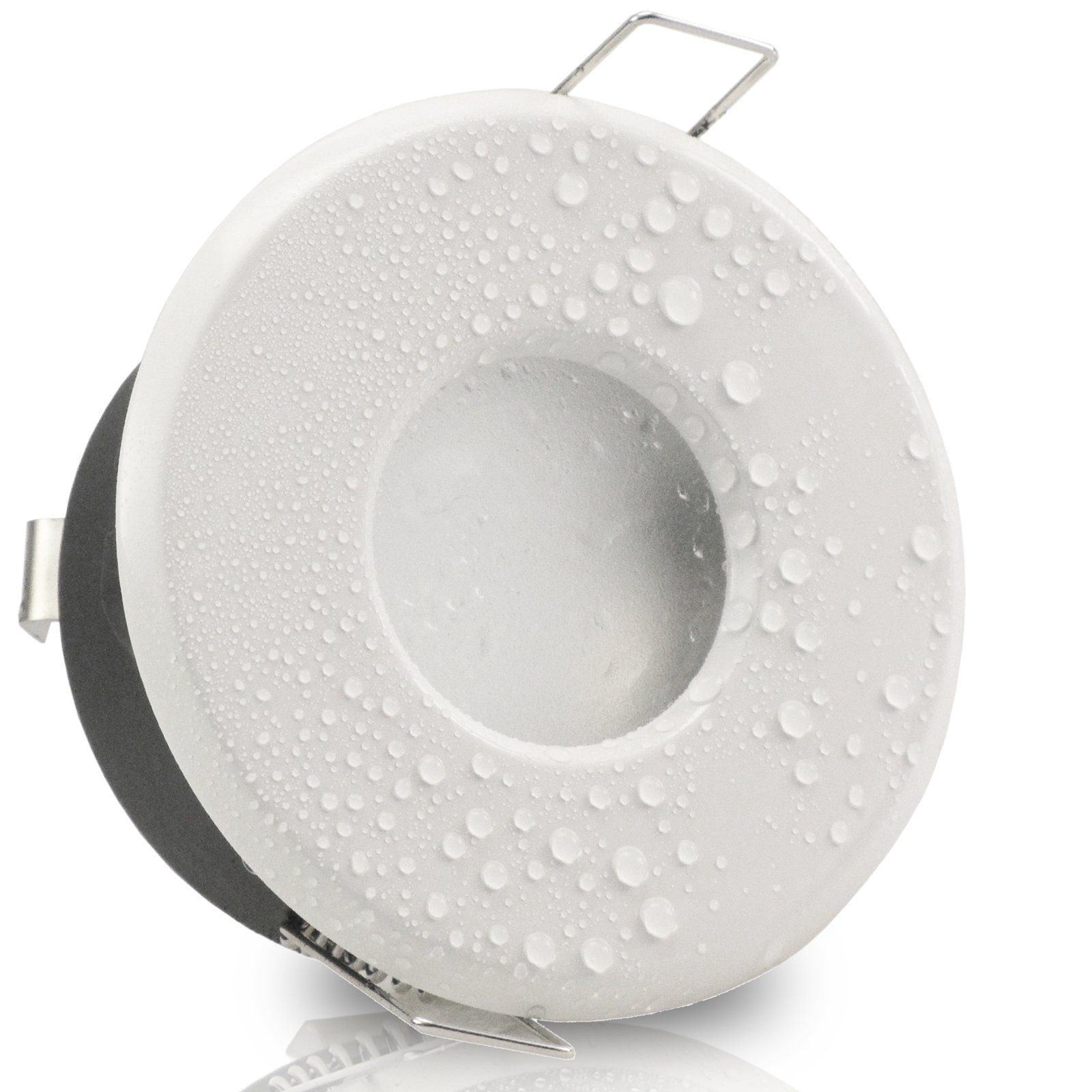 trendlights24 MER IP65 LED Bad Einbaustrahler flach 5W dimmbar 230V 5er Set | Weiß, rund, Einbautiefe 50 mm, Warmweiß, 3000k, 110°, Decken Einbauspots, Feuchtraum, außen, LED austauschbar