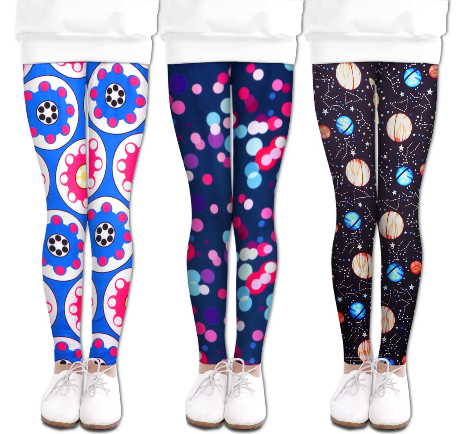 LUOUSE Girls' Leggings Full Length Comfy Pants Trousers 4-13 Years