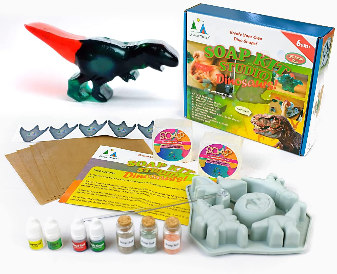 Greater Things™ Dinosaur Soap Kit Studio for Kids The Fun Way to Wash